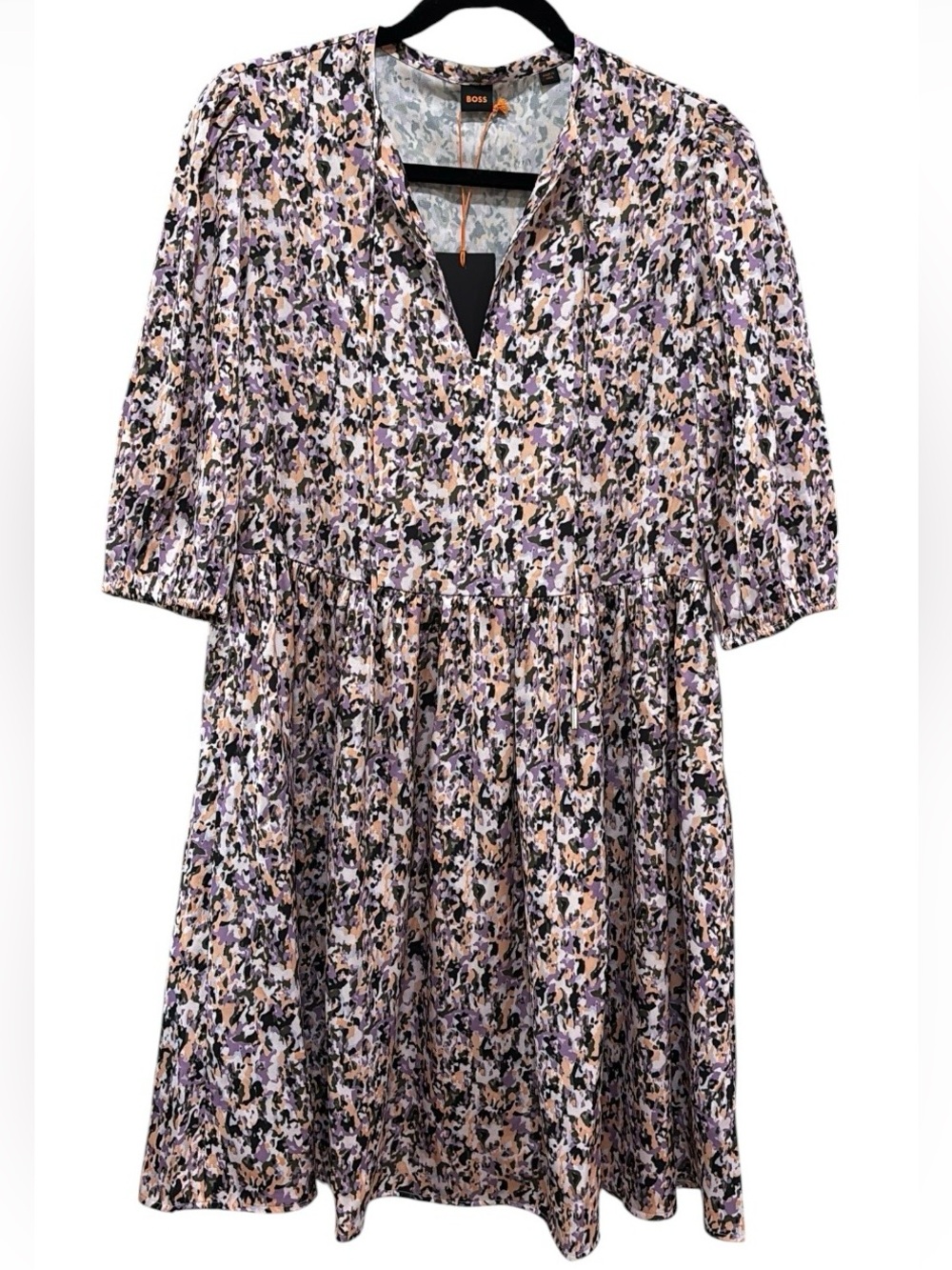BOSS Women's Dorena Flowy Tie Neck Dress